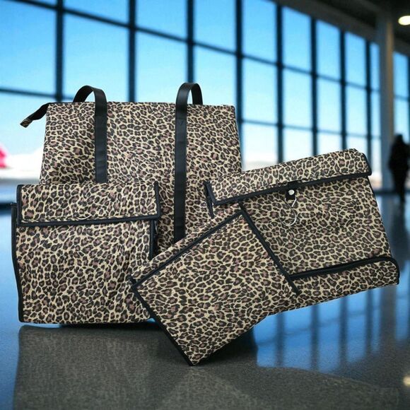 3 in 1 Large Overnight Weekend Animal Print Perfect Travelling Bag Tote Ensemble - Picture 4 of 7